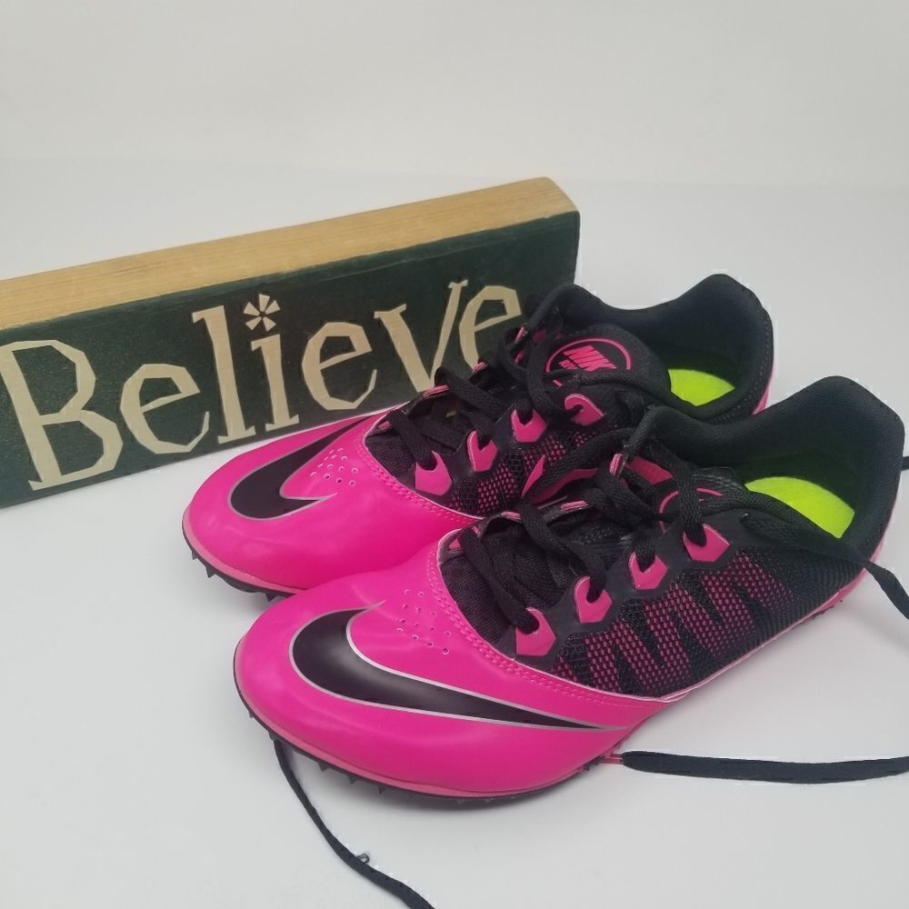 Nike Rival S Racing Sprint Pink and Black Cleats Shoes Womens Size 9.5.